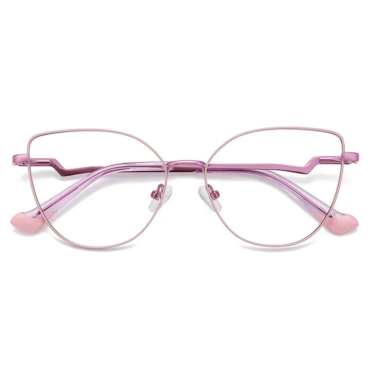 Zirosat Women's Full Rim Oval Cat Eye Alloy Eyeglasses 53043