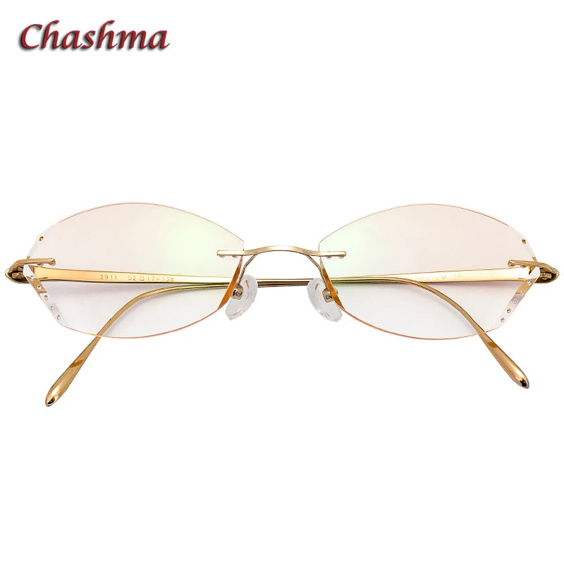 Chashma Ochki Women's Rimless Oval Titanium Eyeglasses 2856 Rimless Chashma Ochki   