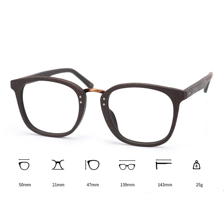 Hdcrafter Unisex Full Rim Square Acetate Alloy Eyeglasses 347083