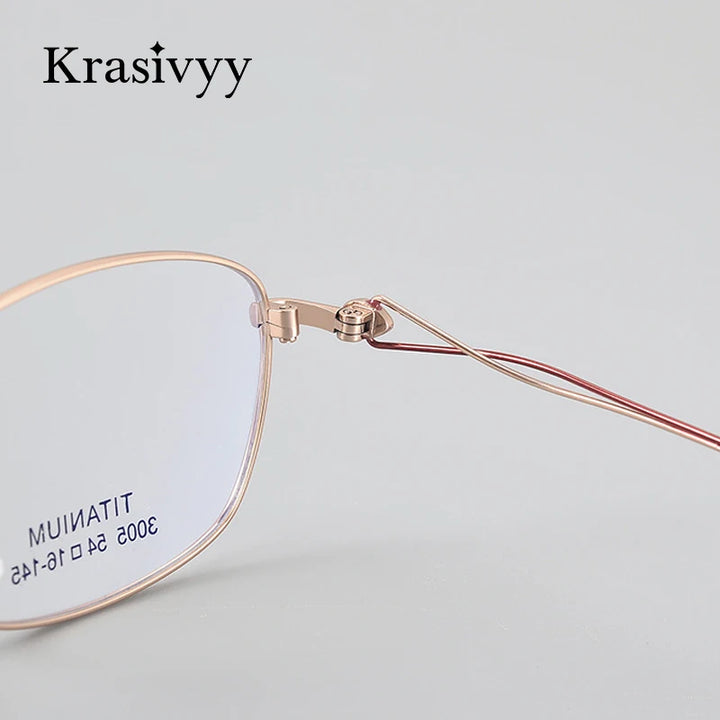 Krasivyy Women's Full Rim Oval SquareTitanium Eyeglasses 443005 Full Rim Krasivyy   