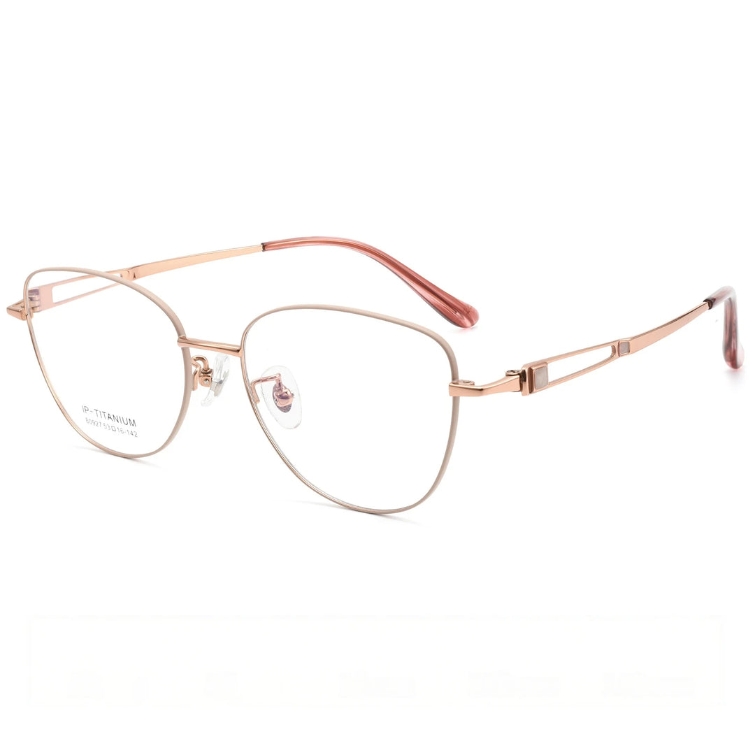 Yimaruili Unisex Full Rim Cat-Eye Pure Titanium Eyeglasses 80927 — view 5 | Yimaruili at FuzWeb