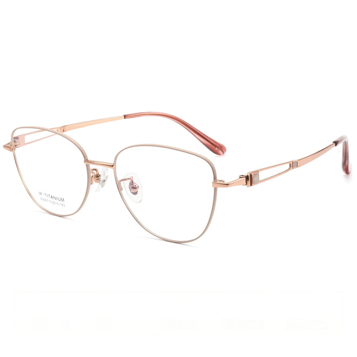 Yimaruili Unisex Full Rim Cat-Eye Pure Titanium Eyeglasses 80927 — view 5 | Yimaruili at FuzWeb