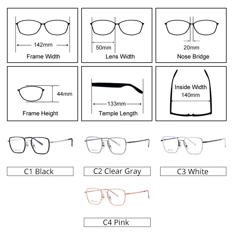 Ralferty Unisex Full Rim Polygon Square Titanium Acetate Eyeglasses 92318 Full Rim Ralferty