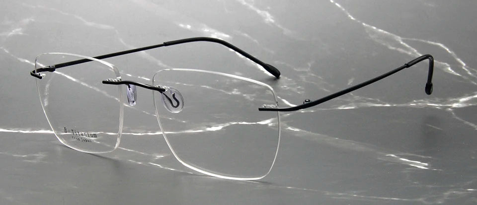 Esnbie Women's Rimless Polygon Square Titanium Eyeglasses 243208