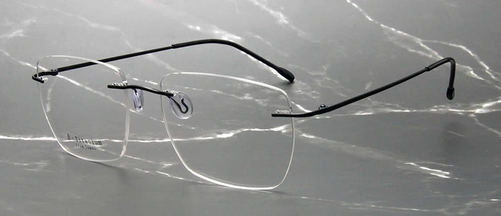 Esnbie Women's Rimless Polygon Square Titanium Eyeglasses 243208