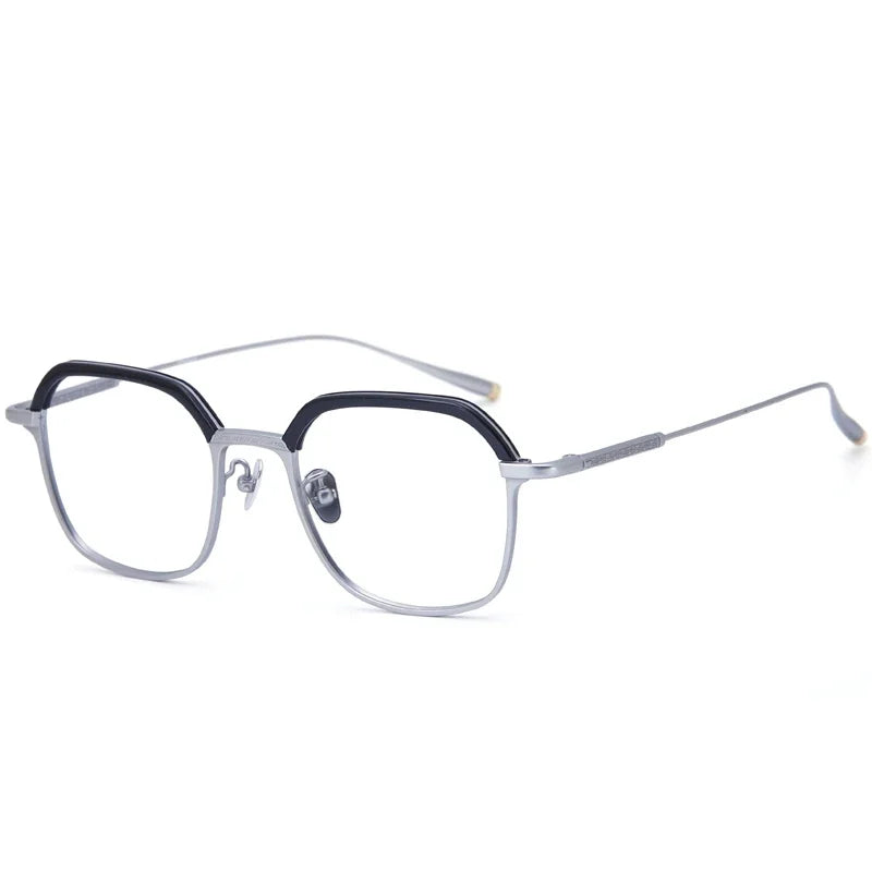 Aror Unisex Full Rim Square Titanium Acetate Eyeglasses 495051