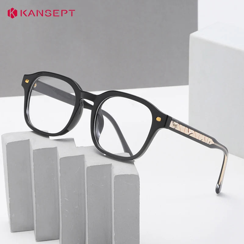 Kansept Unisex Full Rim Square Tr 90 Titanium Reading Glasses 988265
