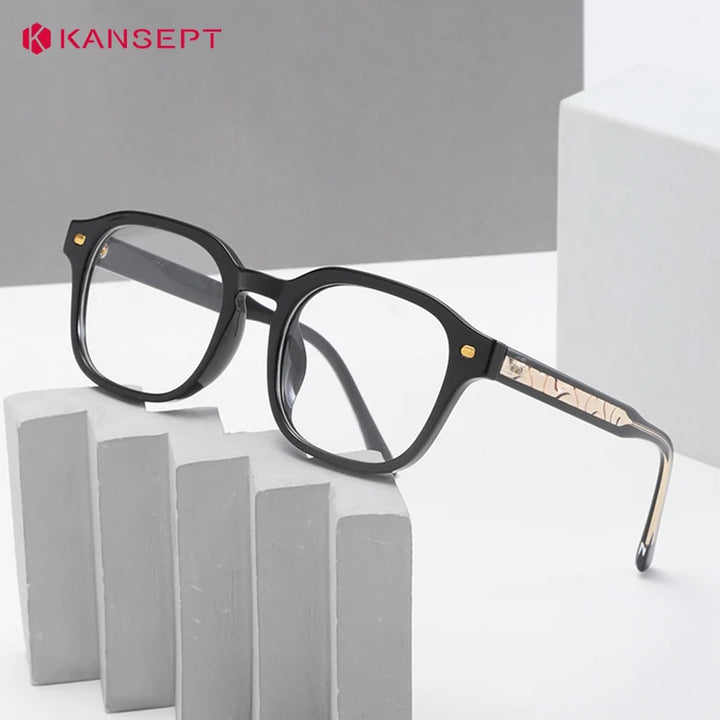 Kansept Unisex Full Rim Square Tr 90 Titanium Reading Glasses 988265