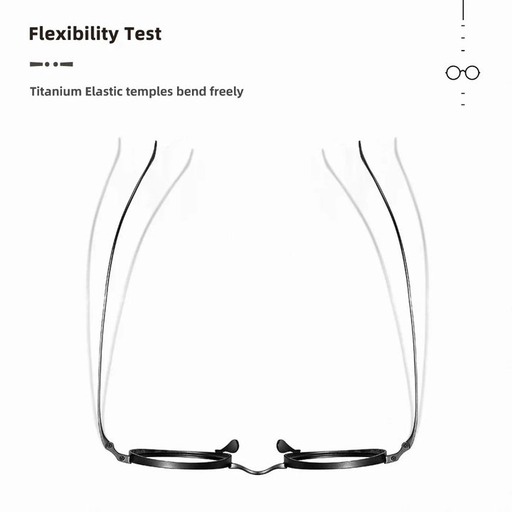 Ralferty Unisex Full Rim Round Titanium Prescription Eyeglasses X10518 - view 4