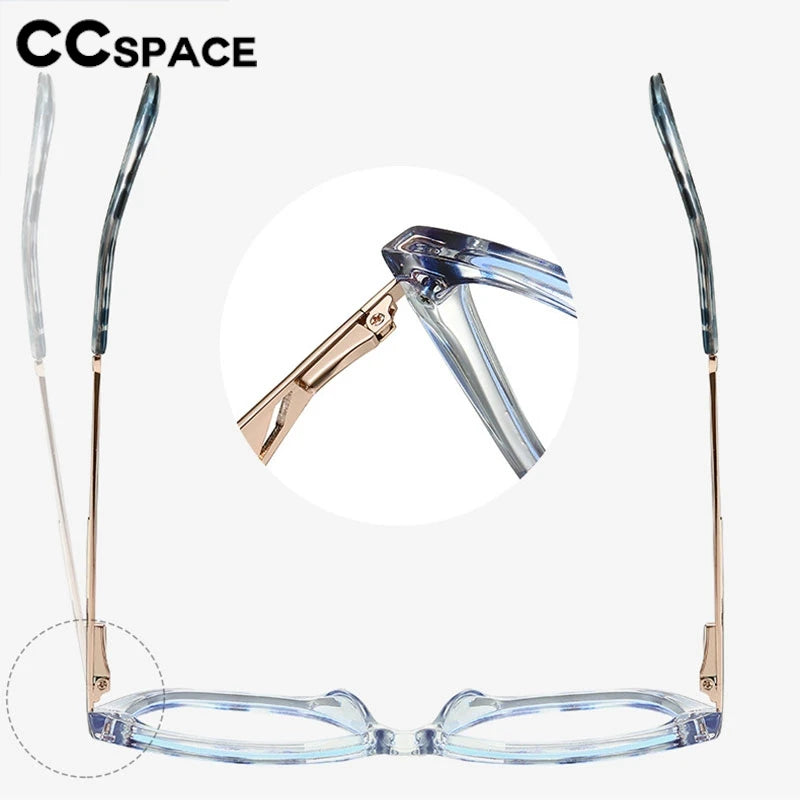 CCspace Women's Full Rim Square Cat Eye Tr 90 Titanium Eyeglasses 301302 Full Rim CCspace   