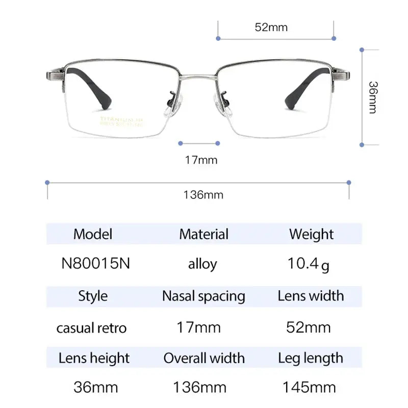 Hotochki Womens Full Rim Square Alloy Frames 8001500 — view 2 | Hotochki at FuzWeb