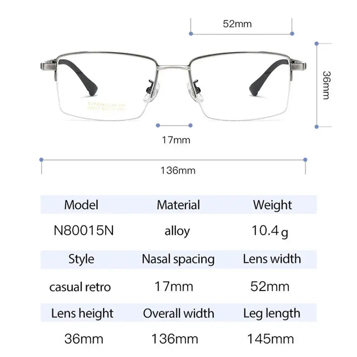 Hotochki Womens Full Rim Square Alloy Frames 8001500 — view 2 | Hotochki at FuzWeb