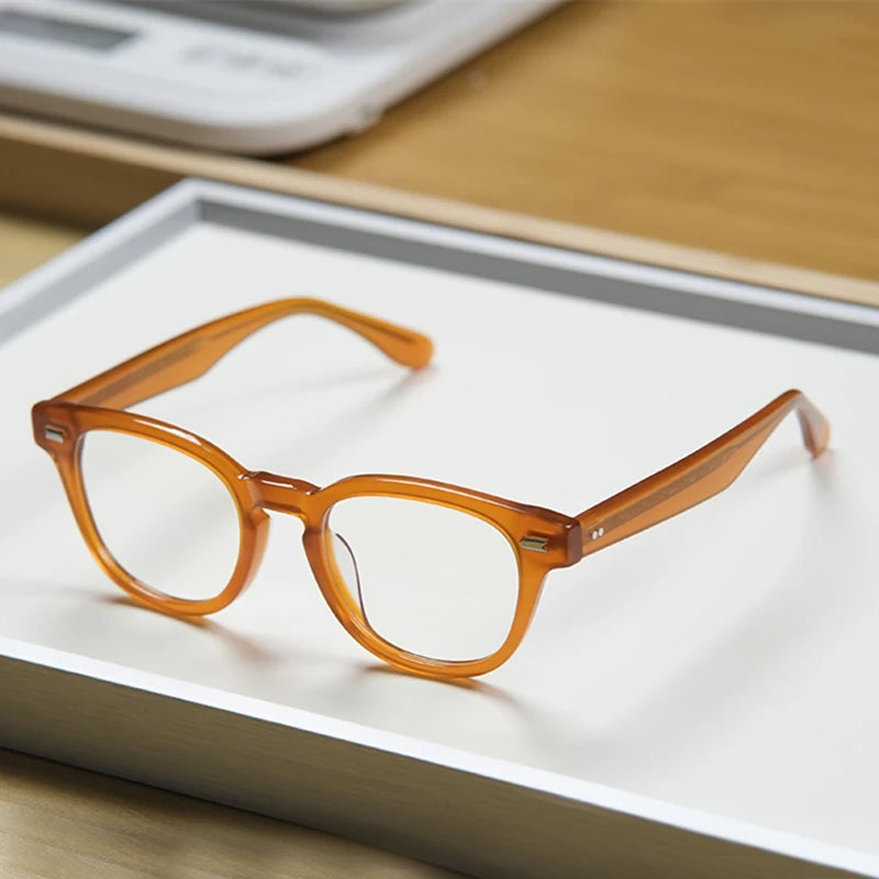 Black Mask Unisex Full Rim Round Oval Acetate Eyeglasses 22145