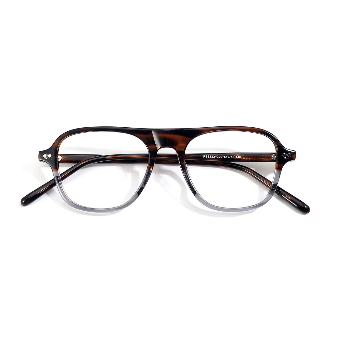 Hewei Unisex Full Rim Brow Line Square Acetate Eyeglasses 48222