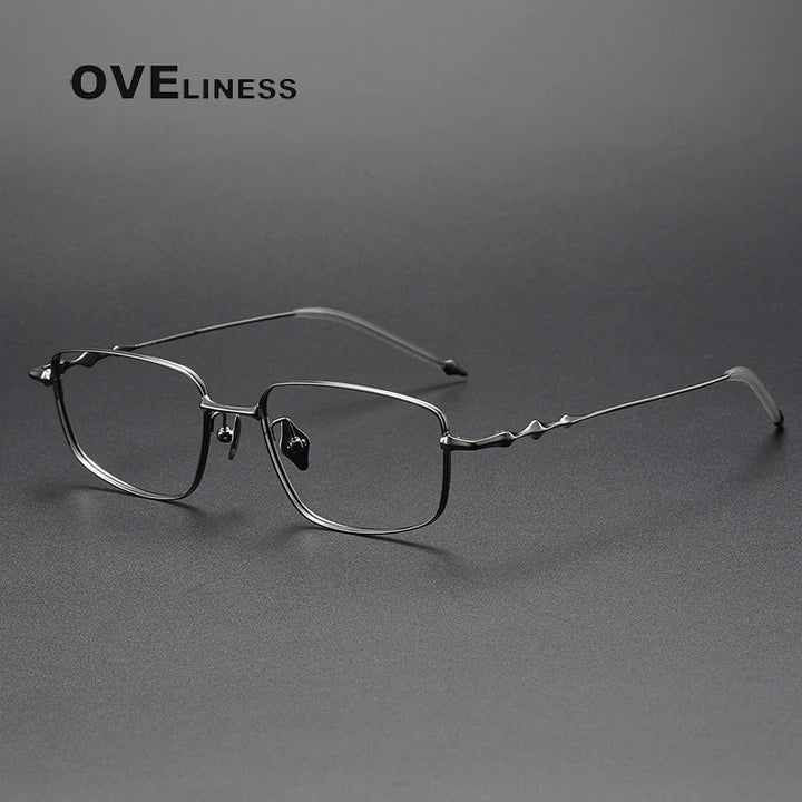 Oveliness Unisex Full Rim Rectangle Titanium Eyeglasses O1855 Full Rim Oveliness gun  