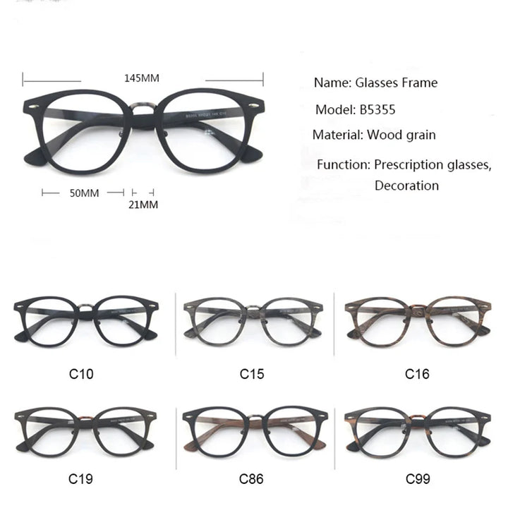 Hdcrafter Mens Full Rim Round Acetate Titanium Frames 535500 — view 2 | Hdcrafter Eyeglasses at FuzWeb