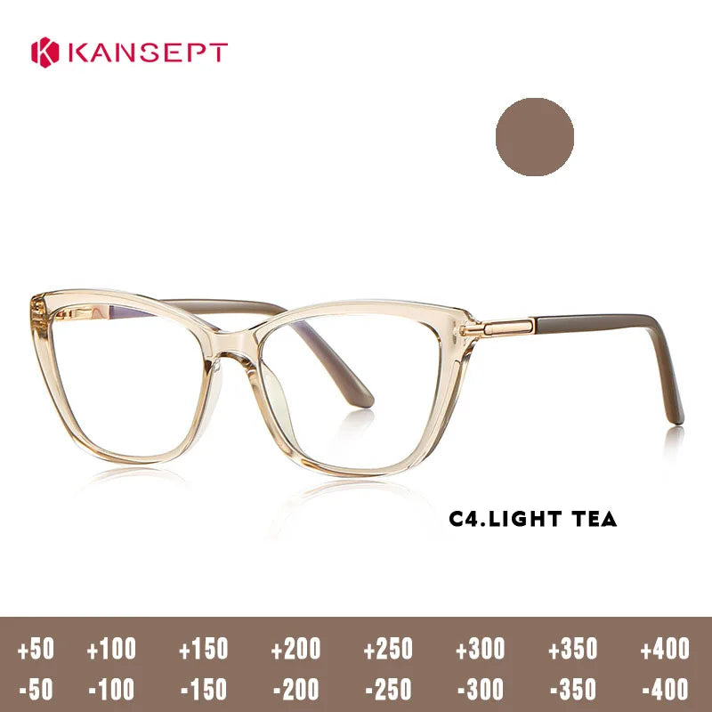 Kansept Women's Full Rim Cat Eye Tr 90 Titanium Reading Glasses 22335
