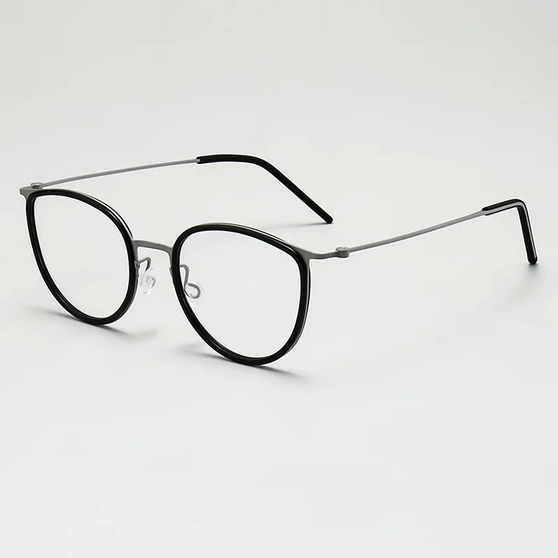 Black Mask Women's Full Rim Cat Eye Titanium Acetate Eyeglasses 635843