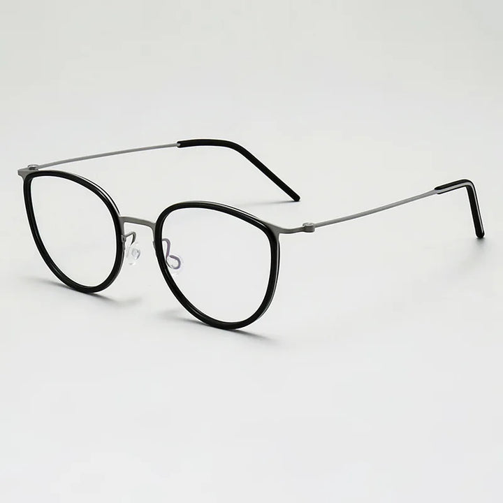 Black Mask Women's Full Rim Cat Eye Titanium Acetate Eyeglasses 635843