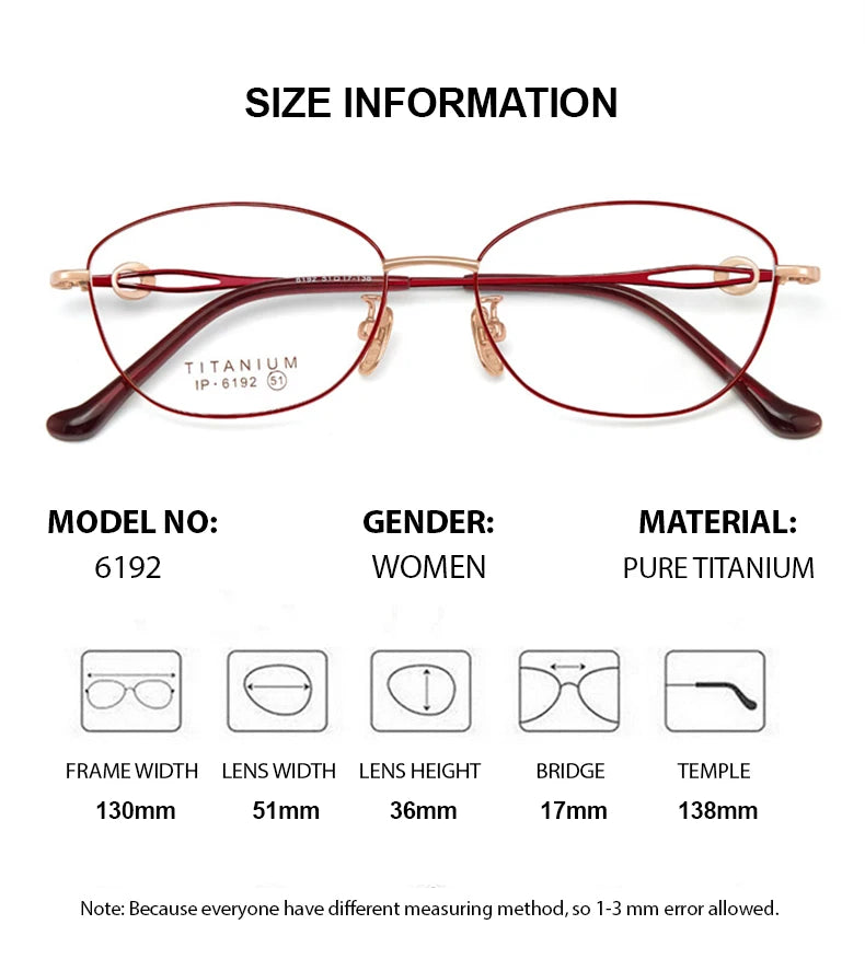 Summer Flower Women's Full Rim Oval Square Titanium Eyeglasses 86192 Full Rim Summer Flower