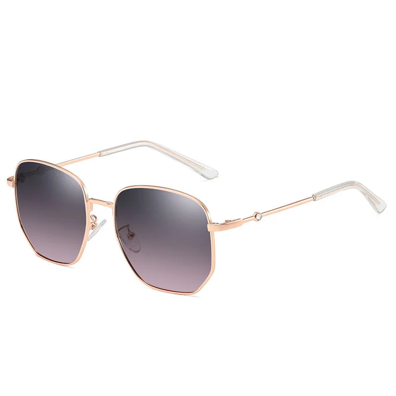 Yimaruili Women's Full Rim Polygon Oval Alloy Tac Sunglasses 91871