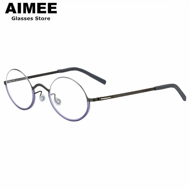 Aimee Women's Full Rim Oval Screwless Titanium Eyeglasses 198801
