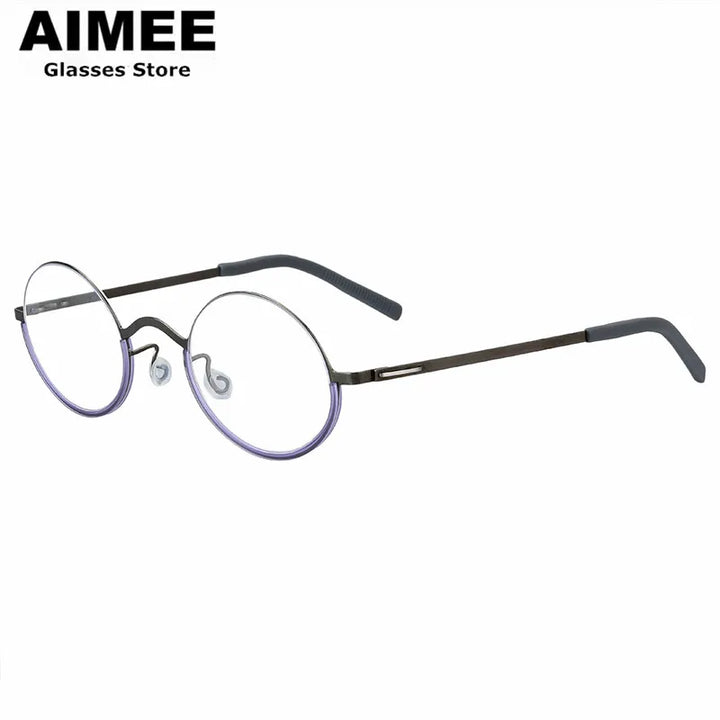 Aimee Women's Full Rim Oval Screwless Titanium Eyeglasses 198801