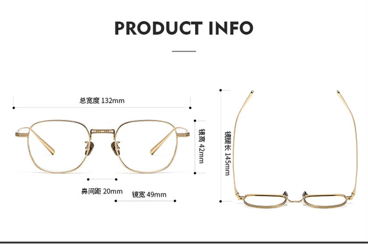 Black Mask Women's Full Rim Square Titanium Eyeglasses 227025