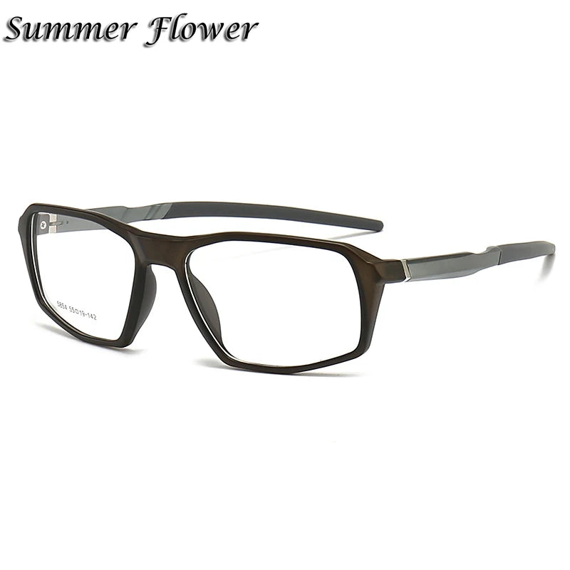 Summer Flower Men's Full Rim Square Tr 90 Aluminum Sport Eyeglasses 85854