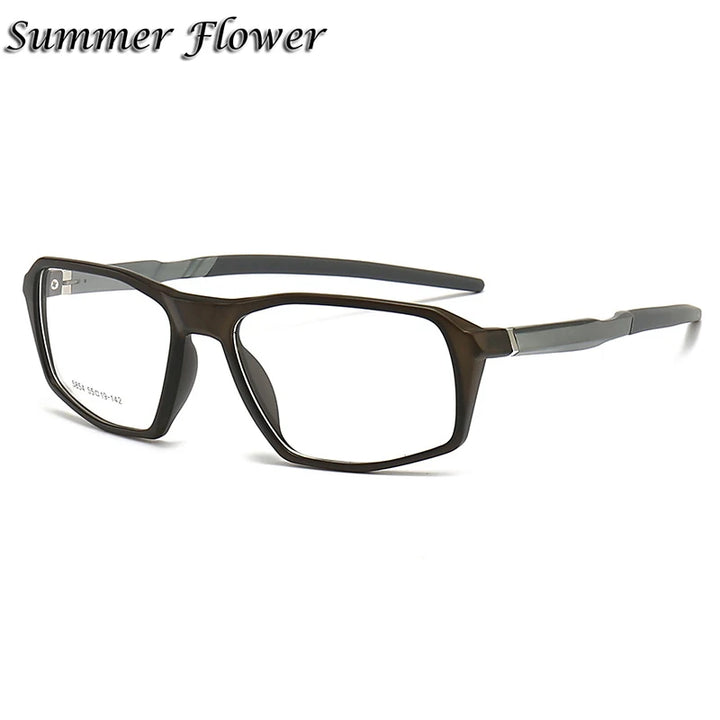 Summer Flower Unisex Full Rim Square Tr 90 Aluminum Eyeglasses 58544