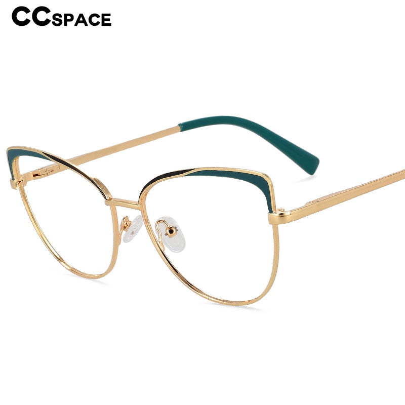 CCSpace Women's Full Rim Cat Eye Alloy Eyeglasses 56521 Full Rim CCspace   