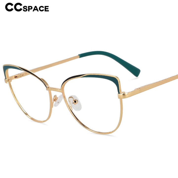 CCspace Women's Full Rim Cat Eye Alloy Eyeglasses 56521 Full Rim CCspace   