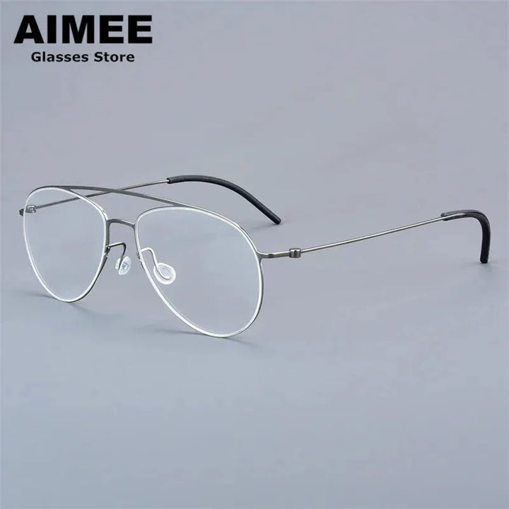 Aimee Women's Full Rim Oval Double Bridge Titanium Eyeglasses 550711