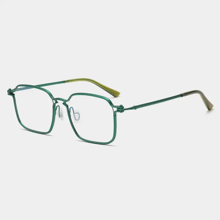 Gatenac Unisex Full Rim Big Square Titanium Eyeglasses 725870 FuzWeb