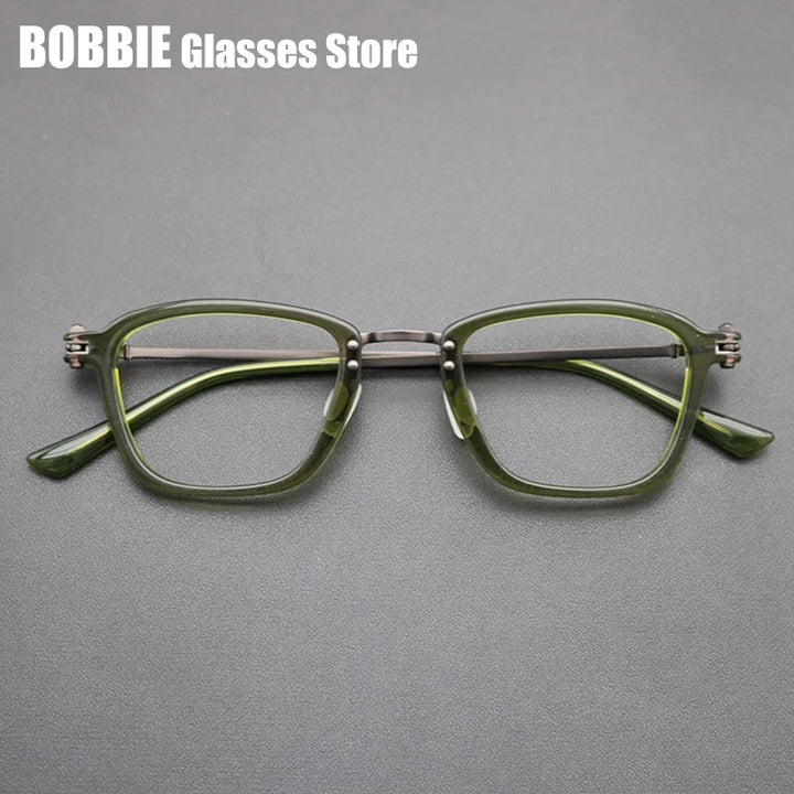 Bobbie Unisex Full Rim Square Acetate Titanium Eyeglasses 965880
