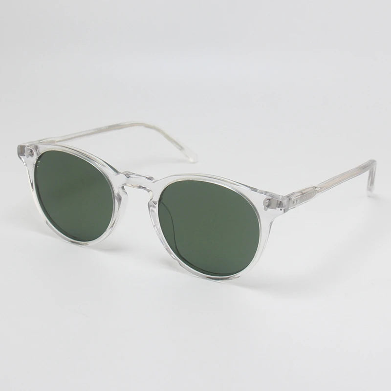 Black Mask Unisex Full Rim Round Acetate Polarized Sunglasses BM-5183S