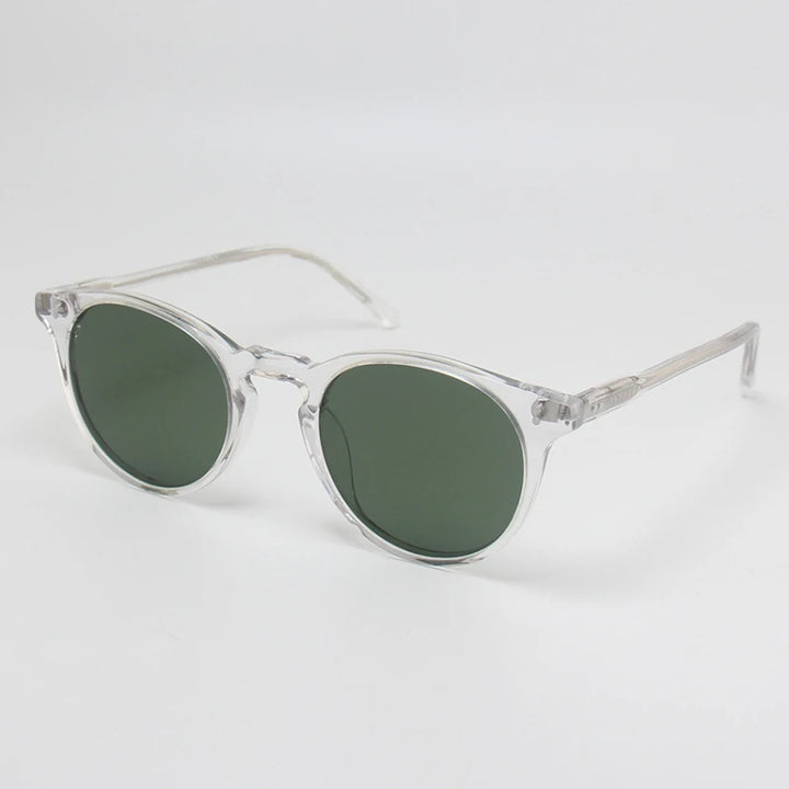 Black Mask Unisex Full Rim Round Acetate Polarized Sunglasses BM-5183S