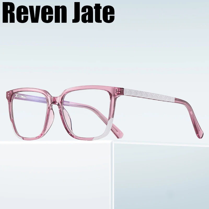 Reven Jate Unisex Full Rim Square Tr 90 Eyeglasses J2135 Full Rim Reven Jate   