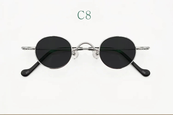 Yujo Unisex Full Rim Small Round Titanium Polarized Sunglasses 3629s Sunglasses Yujo C8 CHINA 