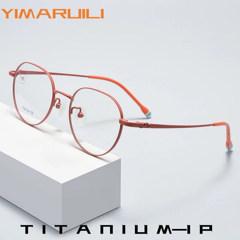 Yimaruili Unisex Full Rim Polygonal Pure Titanium Eyeglasses T1029F — view 1 | Yimaruili at FuzWeb