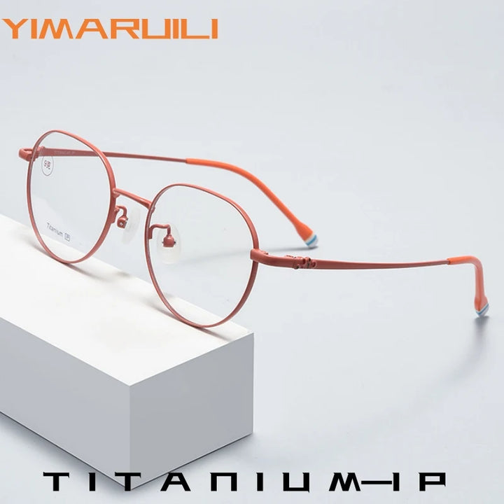 Yimaruili Unisex Full Rim Polygonal Pure Titanium Eyeglasses T1029F — view 1 | Yimaruili at FuzWeb