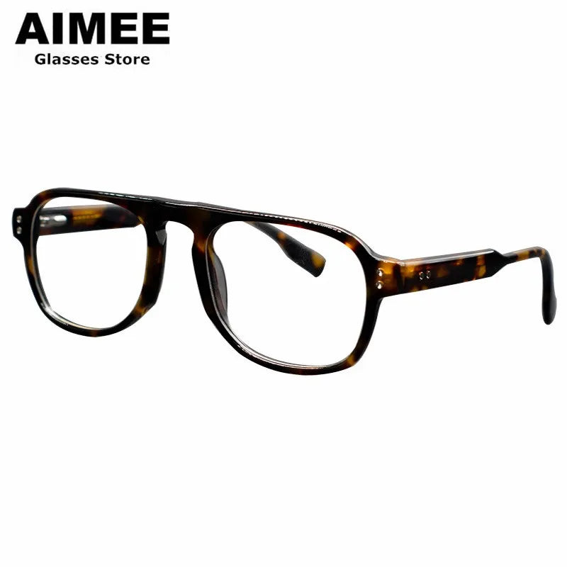 Aimee Unisex Full Rim Brow Line Square Acetate Eyeglasses 14245 Full Rim Aimee   