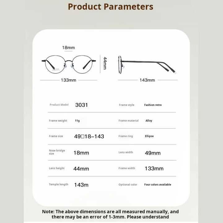Momoja Women's Full Rim Oval Round Alloy Eyeglasses 73031