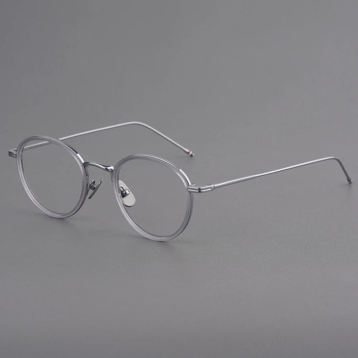 Bobbie Unisex Full Rim Oval Acetate Titanium Eyeglasses 612905