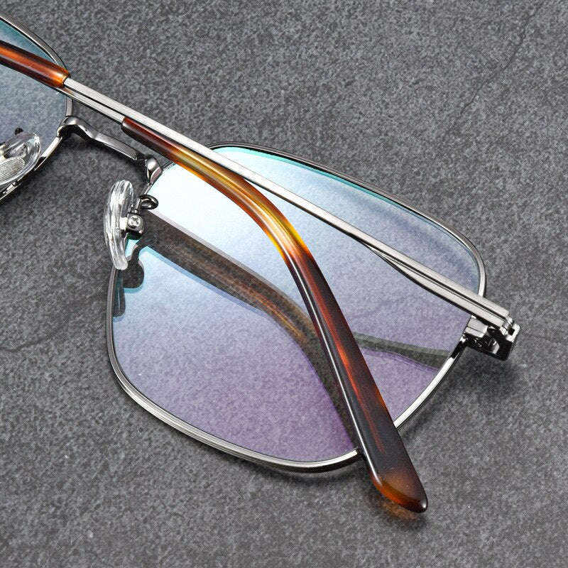 KatKani Unisex Full Rim Square Small Titanium Alloy Eyeglasses 1821 Full Rim KatKani Eyeglasses   