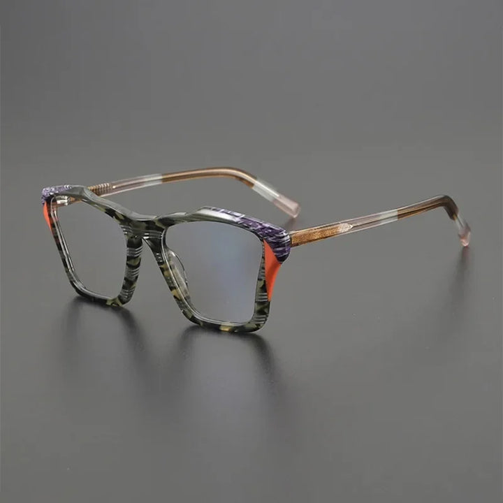 Hewei Unisex Full Rim Square Cat Eye Acetate Eyeglasses 78277 Full Rim Hewei C2 CHINA