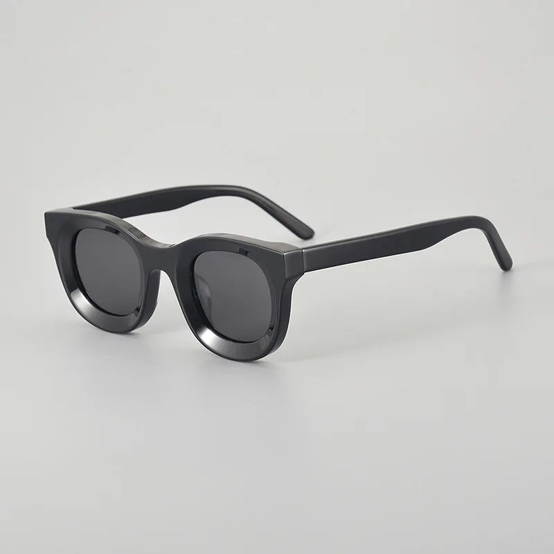 Black Mask Unisex Full Rim Square Thick Acetate Polarized Sunglasses S6688 Full Rim Black Mask Black-Gray As Shown 