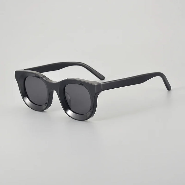 Black Mask Men's Full Rim Square Thick Acetate Sunglasses 496688