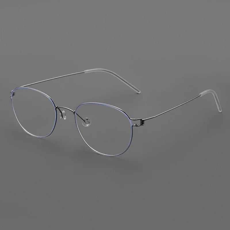 Momoja Women's Full Rim Round Screwless Titanium Eyeglasses 70165