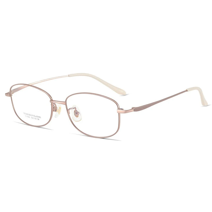 Yimaruili Unisex Full Rim Oval Pure Titanium Eyeglasses C7023 — view 7 | Yimaruili at FuzWeb